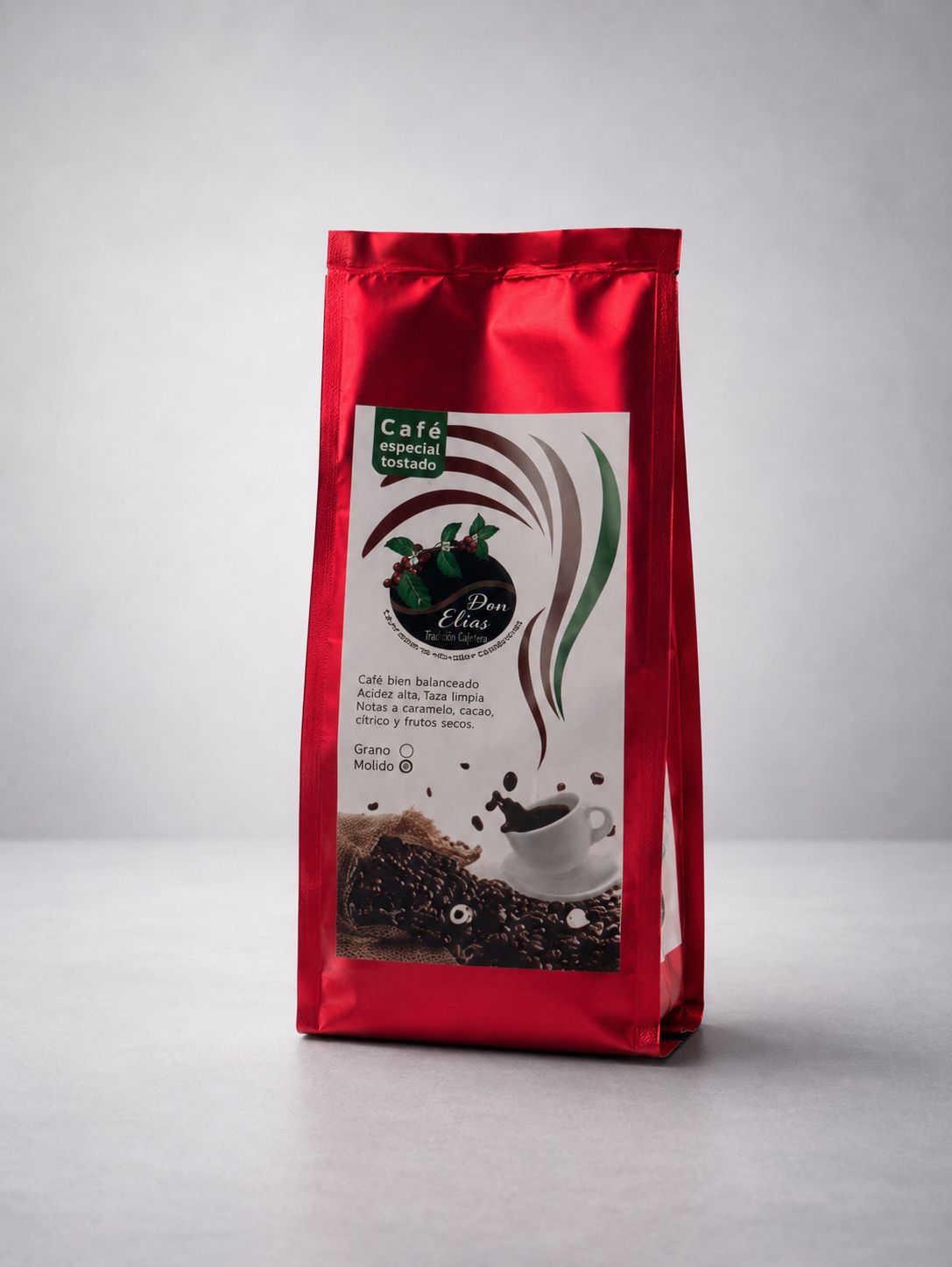 Empaque de Café Don Elías, café de origen de Quindío
